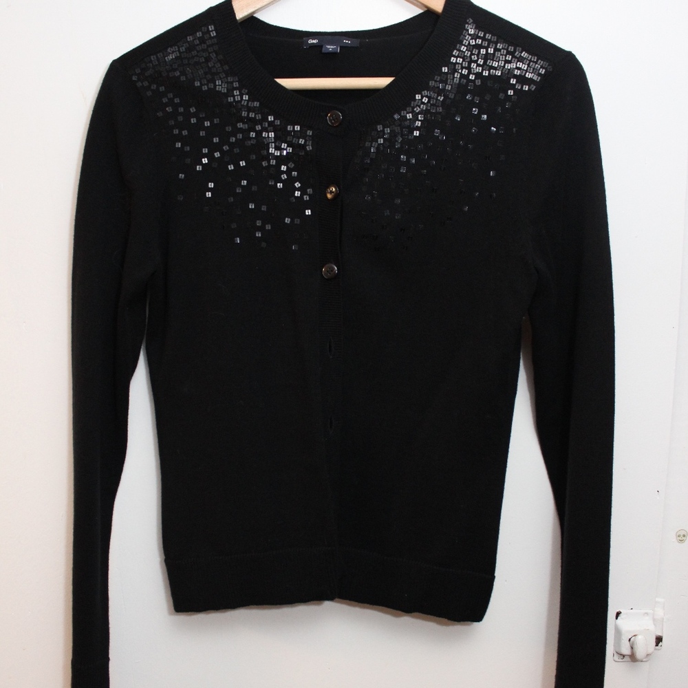 GAP black cardigan with sequins